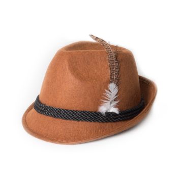 Tyrolean hat for Oktoberfest Bayern brown unisex one-size