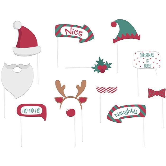 Holly Jolly photo booth Christmas props 12x