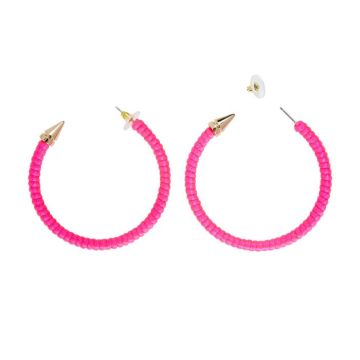 80s Hoop Earrings Pink