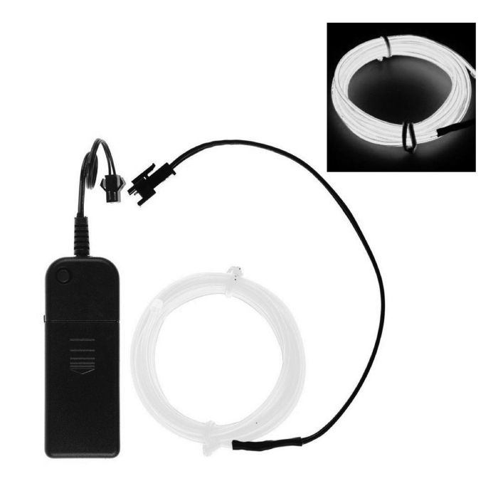 Neon LED wire 5 m white Battery-operated