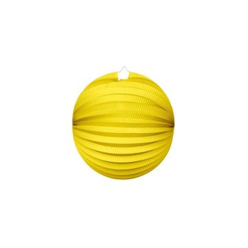 Round Paper Lantern in Yellow - 25 cm