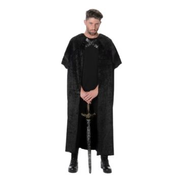 Black fur cape one-size
