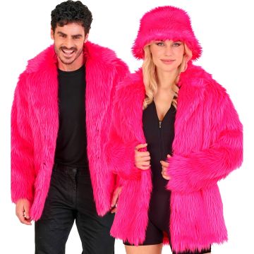 Neon Pink Fur Jacket for Parties and Pride