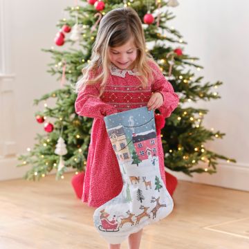 Christmas landscape Christmas stocking 45x35 cm