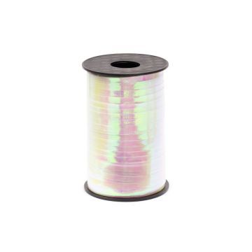 Metallic white plastic gift ribbon - 225 m