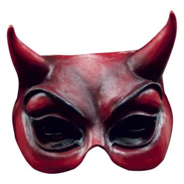 Red half devil mask