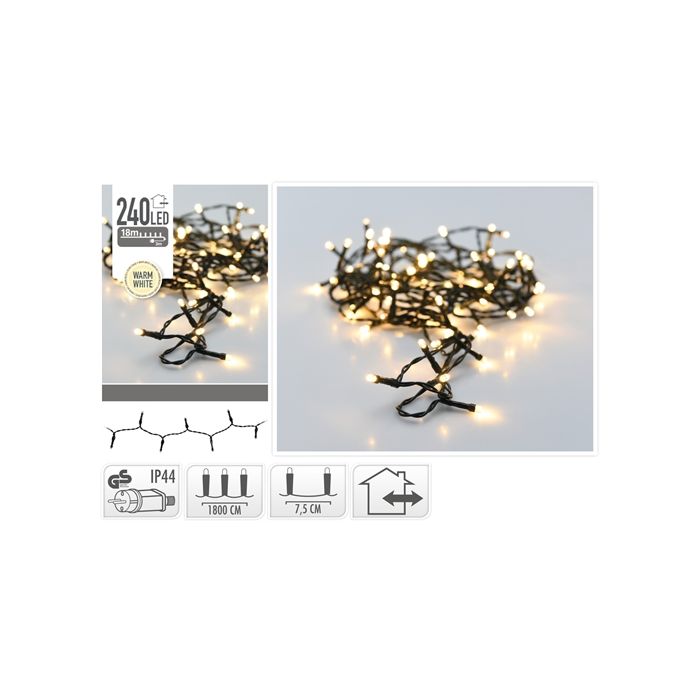 LED light chain 240 LED warm white with plug - 18 m