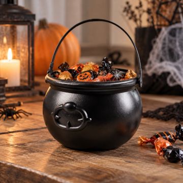 Black witch cauldron bucket - 13x19 cm