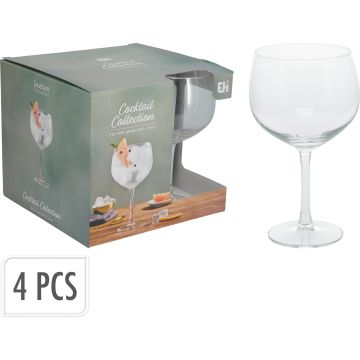 Gin and tonic glasses on stem, 4 pcs., 65 cl