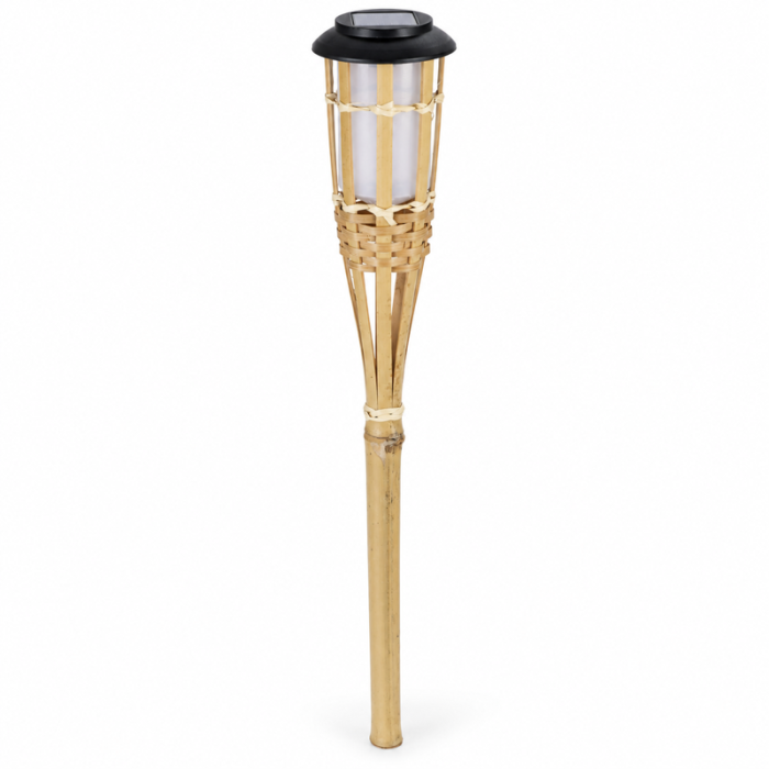 Bamboo Solar Torch with Flame Effect 54 cm
