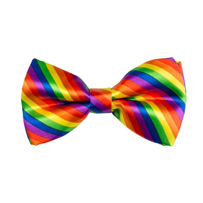 Rainbow coloured bow tie with elastic - Onesize