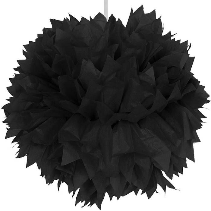 Black pompom - 30 cm