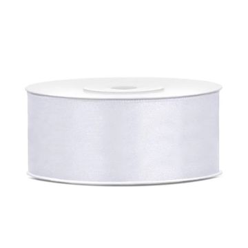 White Satin Ribbon - 25m