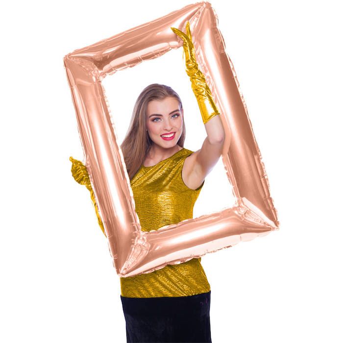 Foil Balloon Photo Frame Rosegold - 85 x 60 cm