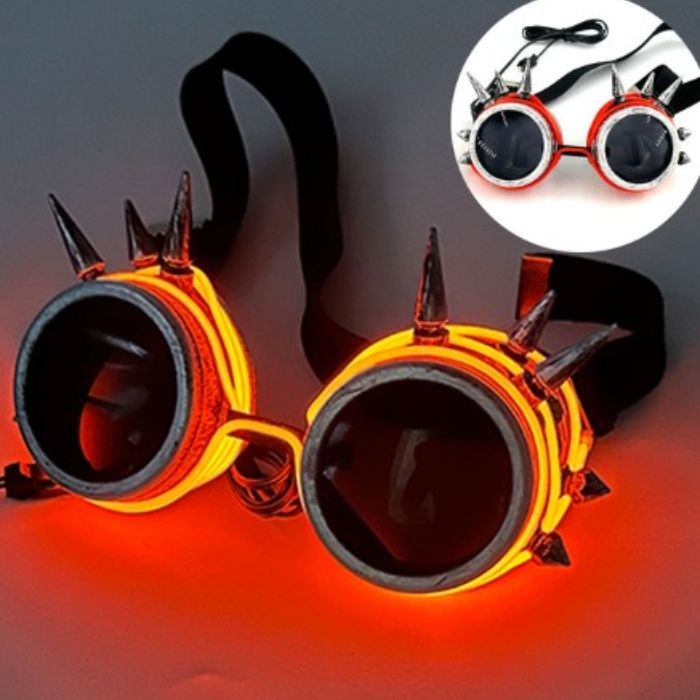 LED glasses with spikes orange