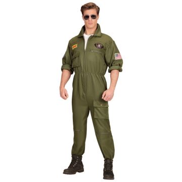 Green jet pilot jumpsuit