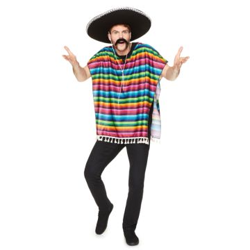 Mexican poncho multicoloured one-size