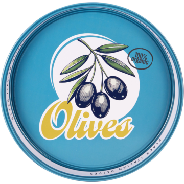 Olive serving tray in tin Ø32x4 cm