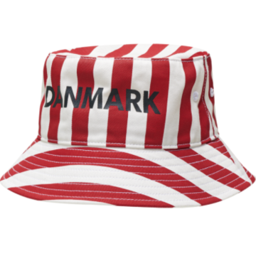Red and white striped Denmark bucket hat