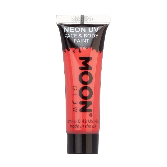 Intense neon UV face and body paint 12 ml Moon Creations red