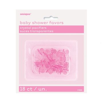 Mini sutter i plastik bordekoration pink 18x