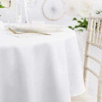 Round fabric tablecloth white - Ø300 cm 