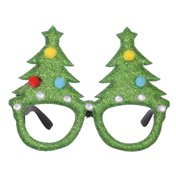 Christmas Glasses with Christmas Tree