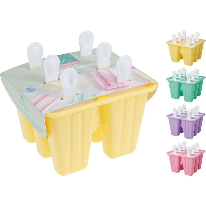 Ice Lolly Mould for 6 Lollies with White Sticks