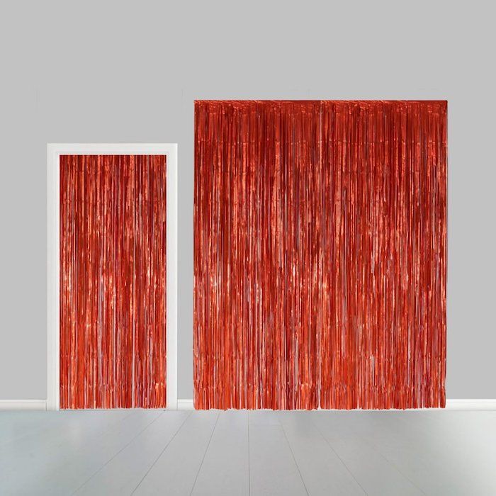 Orange Glitter Curtain - 100 x 240 cm