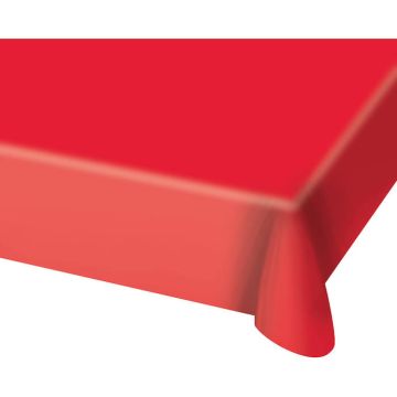 Red plastic tablecloth - 130x180 cm