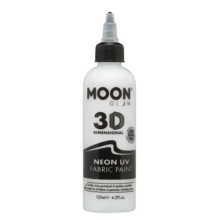 Neon UV Fabric Paint White 125 ml Moon Creations