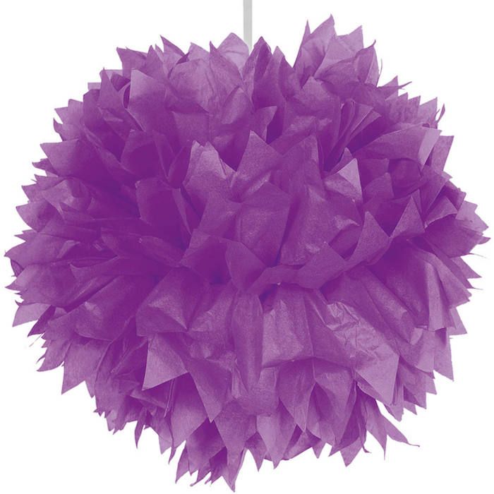 Purple pompom - 30 cm