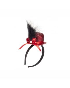Tiny Glitter Top Hat-Red