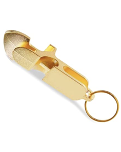 Beer shotgun keychain gold