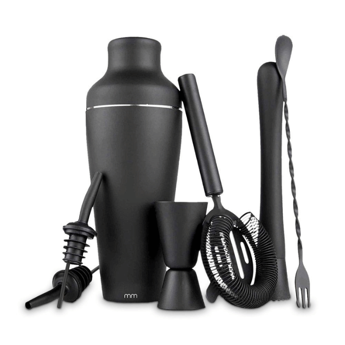 Matte black cocktail set - 7 pieces