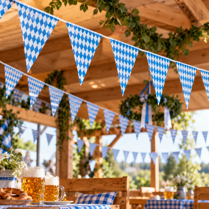 Oktoberfest garland with flags - 10 meters