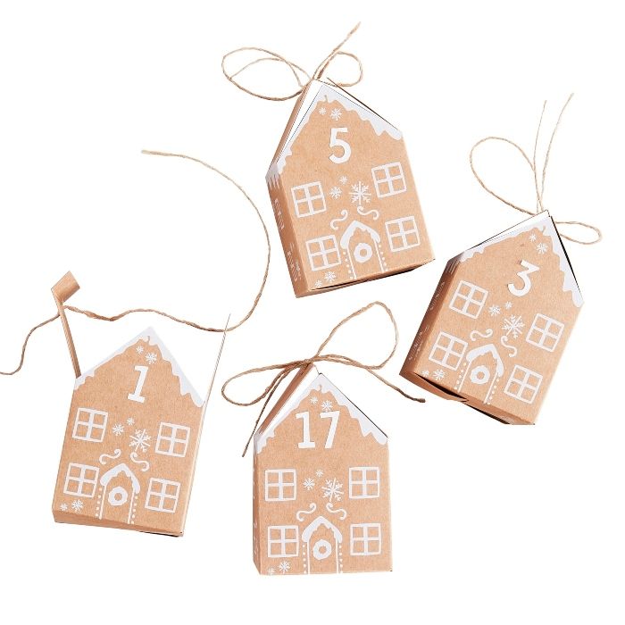 Christmas advent calendar gingerbread houses 9x6 cm
