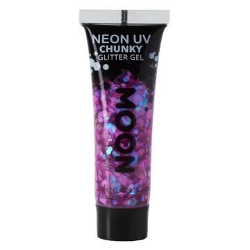 Neon UV Chunky Glitter Gel Purple 12 ml Moon Creations