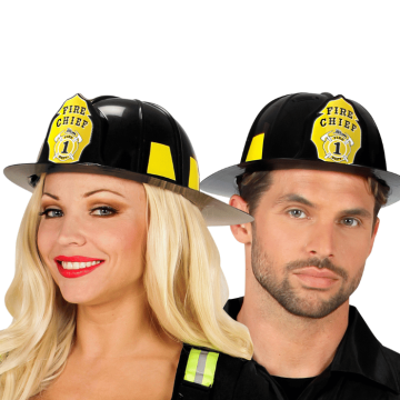 Black unisex firefighter helmet