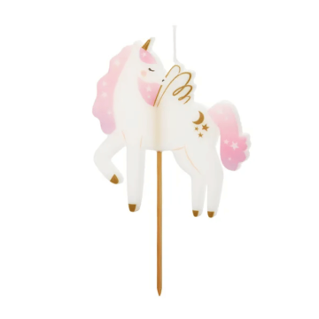 Unicorn cake candle - 9 cm