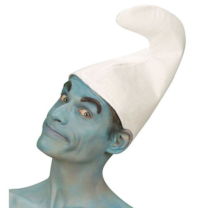 White smurf hat in polyester