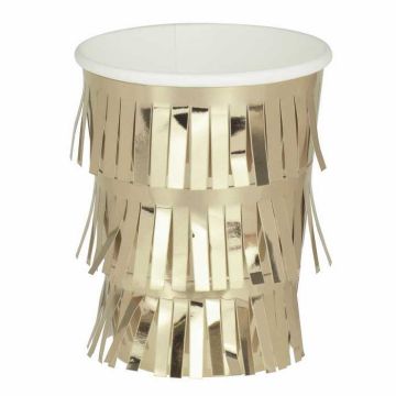 Fringe Cups in Gold 8x - 265 ml