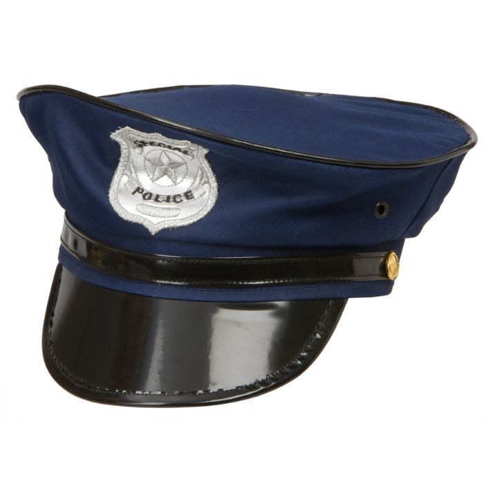 Blue adjustable police hat one size