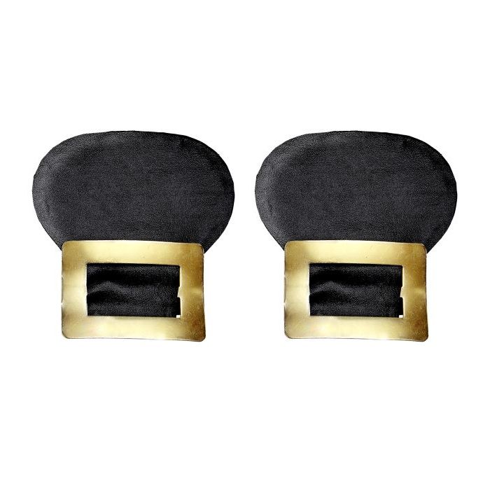 Shoe Buckle Gold Leather Look