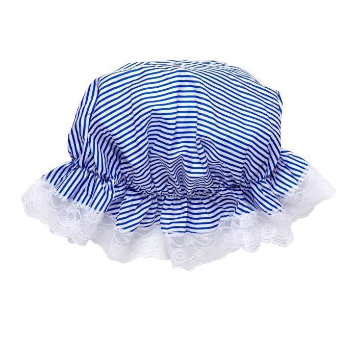 Striped Lace Hat Blue/White