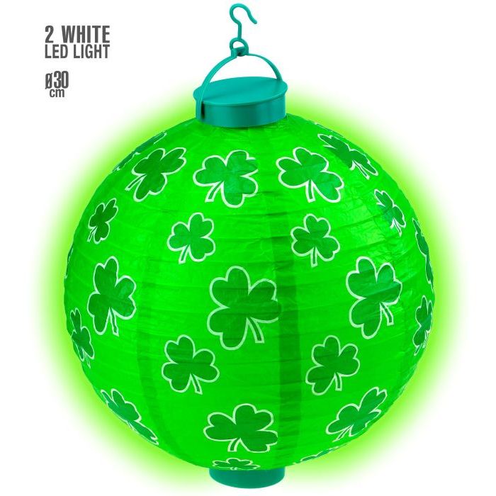 St. Patrick's LED Lantern with Clover - Ø 30 CM