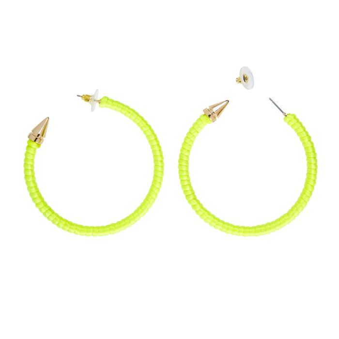 80's Earrings Hoops Yellow