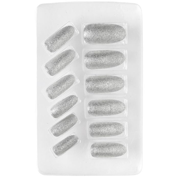 Silver Self-Adhesive Fake Nails