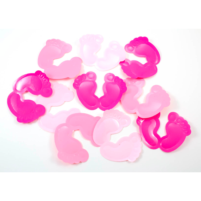 Pink and light pink baby feet confetti - 8.5 x 6.5 cm