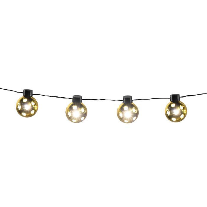 LED string light with gold balls - 140 cm